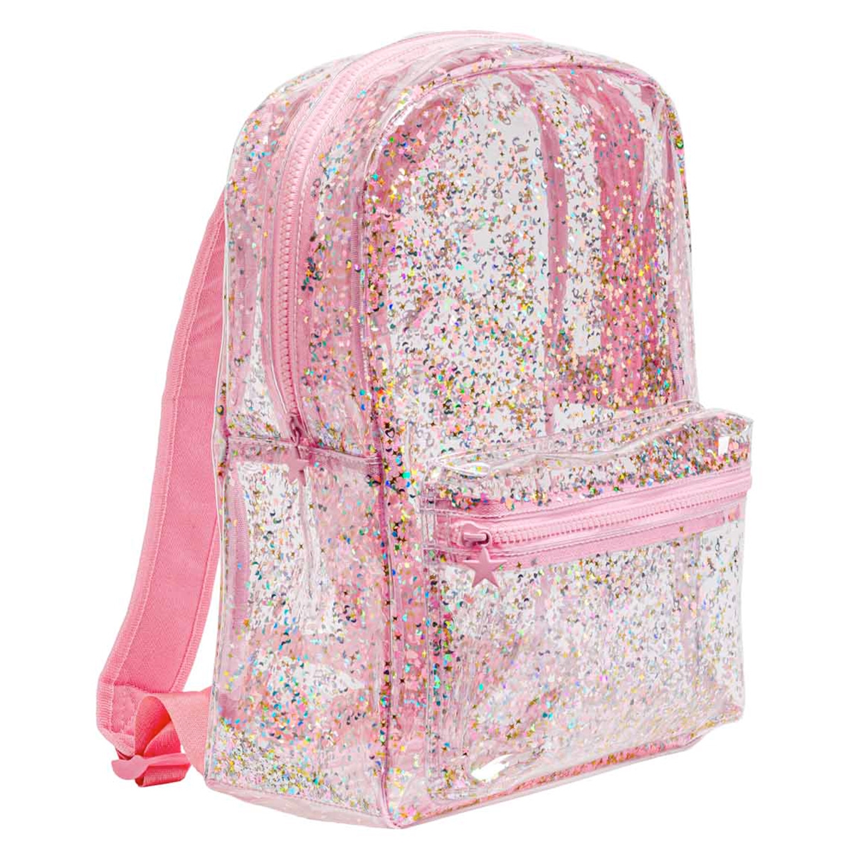 Backpack: Glitter - transparent/pink